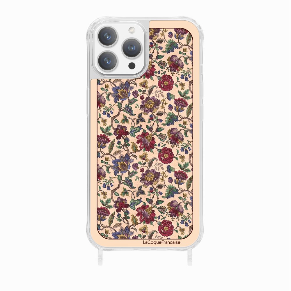 Coque Anneau Foulard Fleurs Rouges