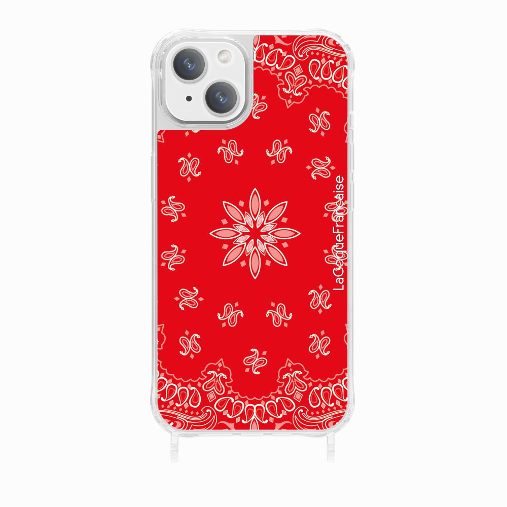 Coque Anneaux Imprimee Bandana Rouge - 14