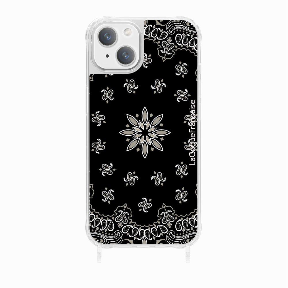 Coque Anneaux Imprimee Bandana Noir - 18