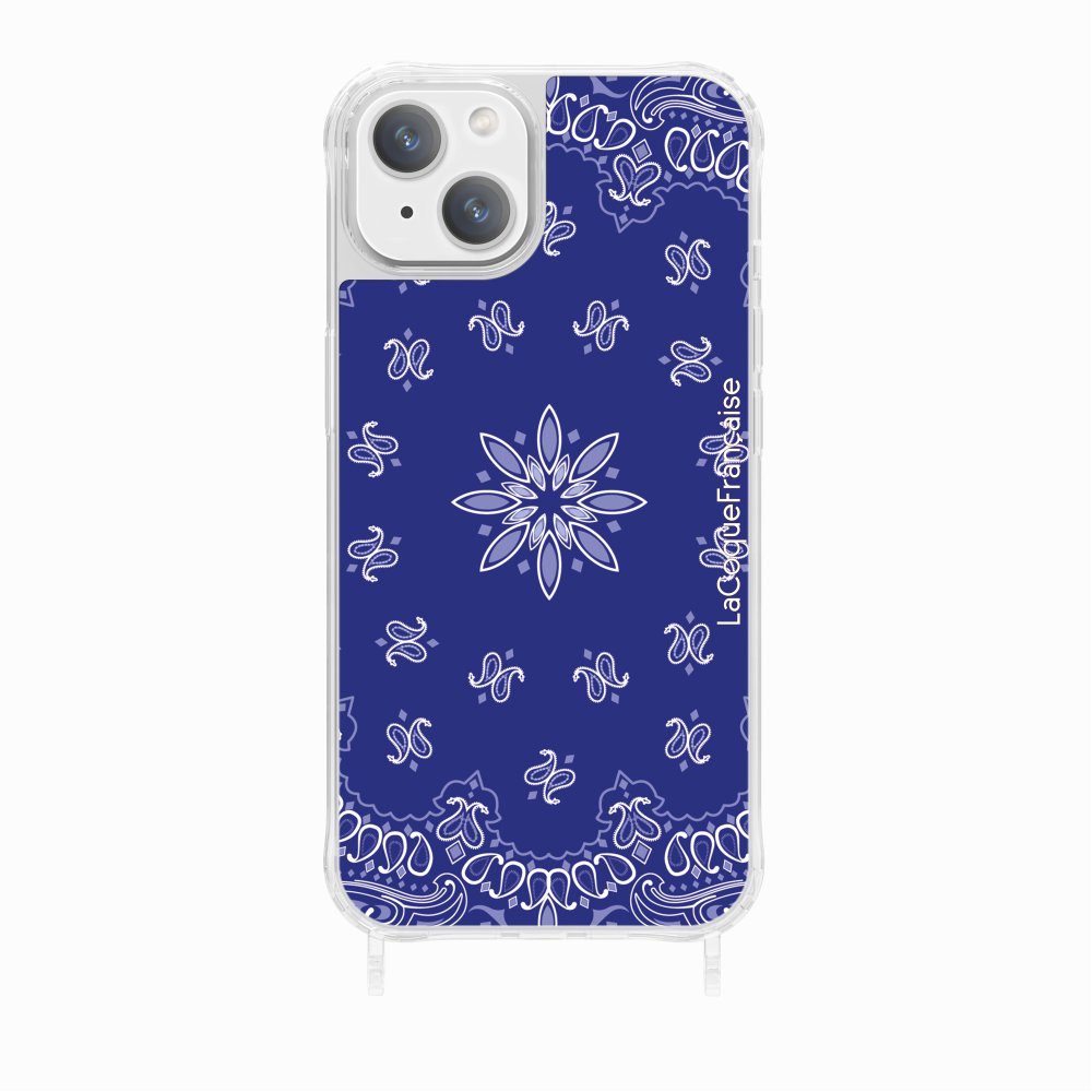 Coque Anneaux Imprimee Bandana Bleu - 17