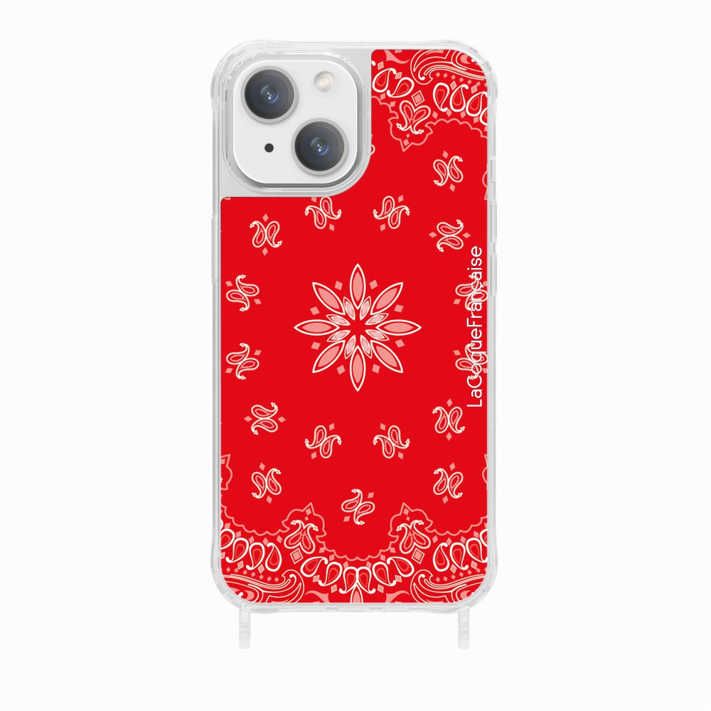Coque Anneaux Imprimee Bandana Rouge - 13