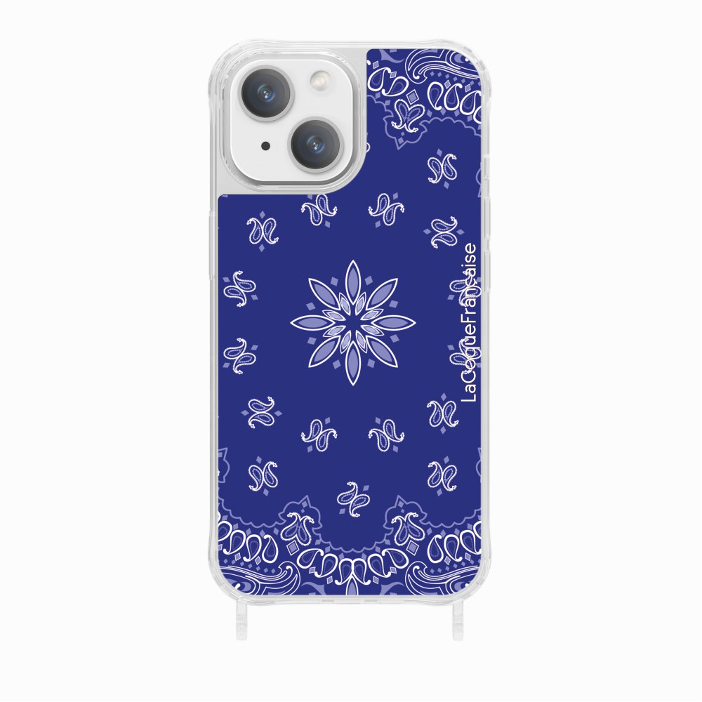 Coque Anneaux Imprimee Bandana Bleu - 16