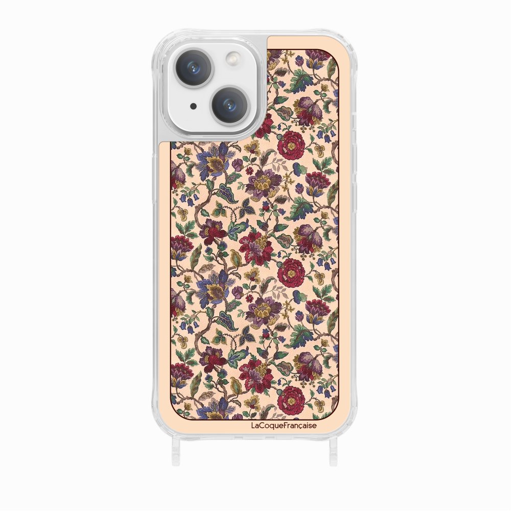 Coque Anneau Foulard Fleurs Rouges