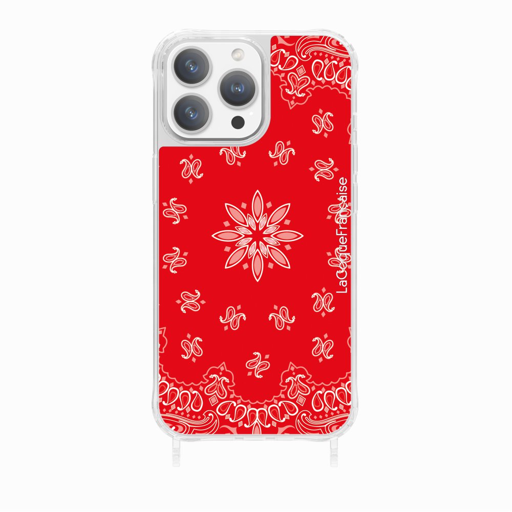 Coque Anneaux Imprimee Bandana Rouge - 15