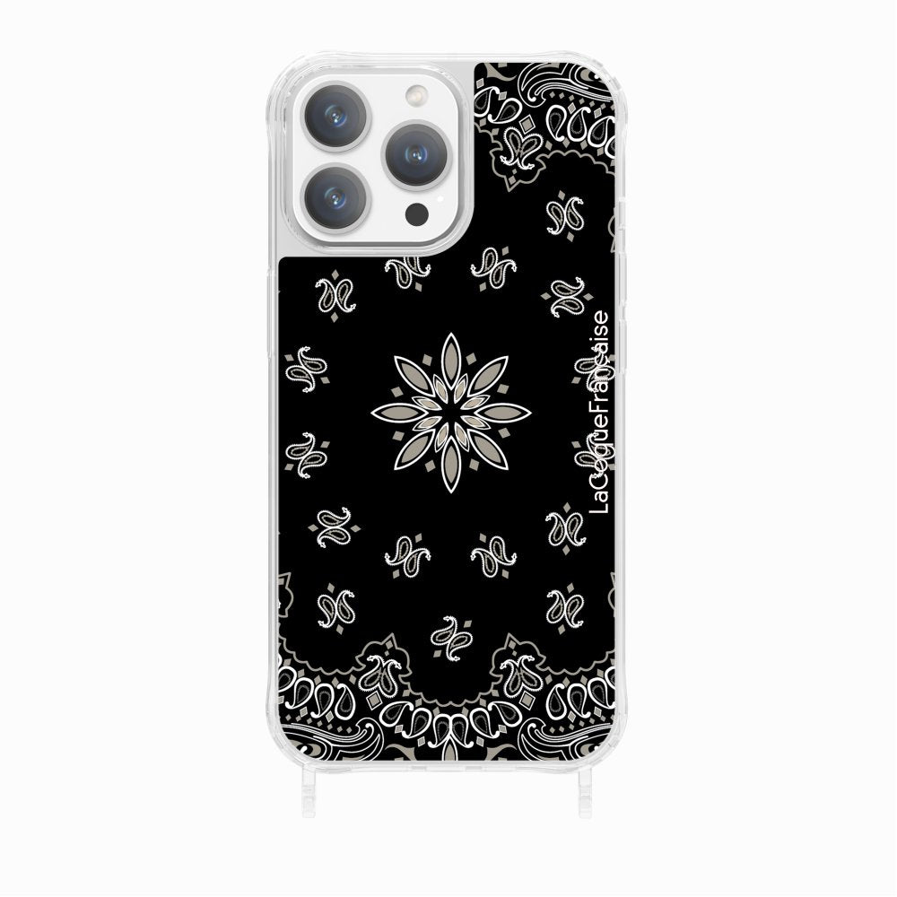 Coque Anneaux Imprimee Bandana Noir - 19