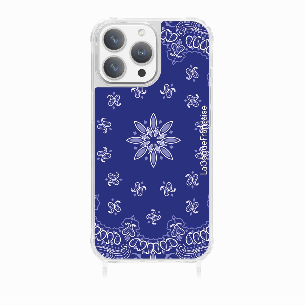 Coque Anneaux Imprimee Bandana Bleu - 18
