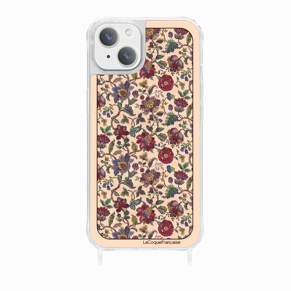 Coque Anneau Foulard Fleurs Rouges