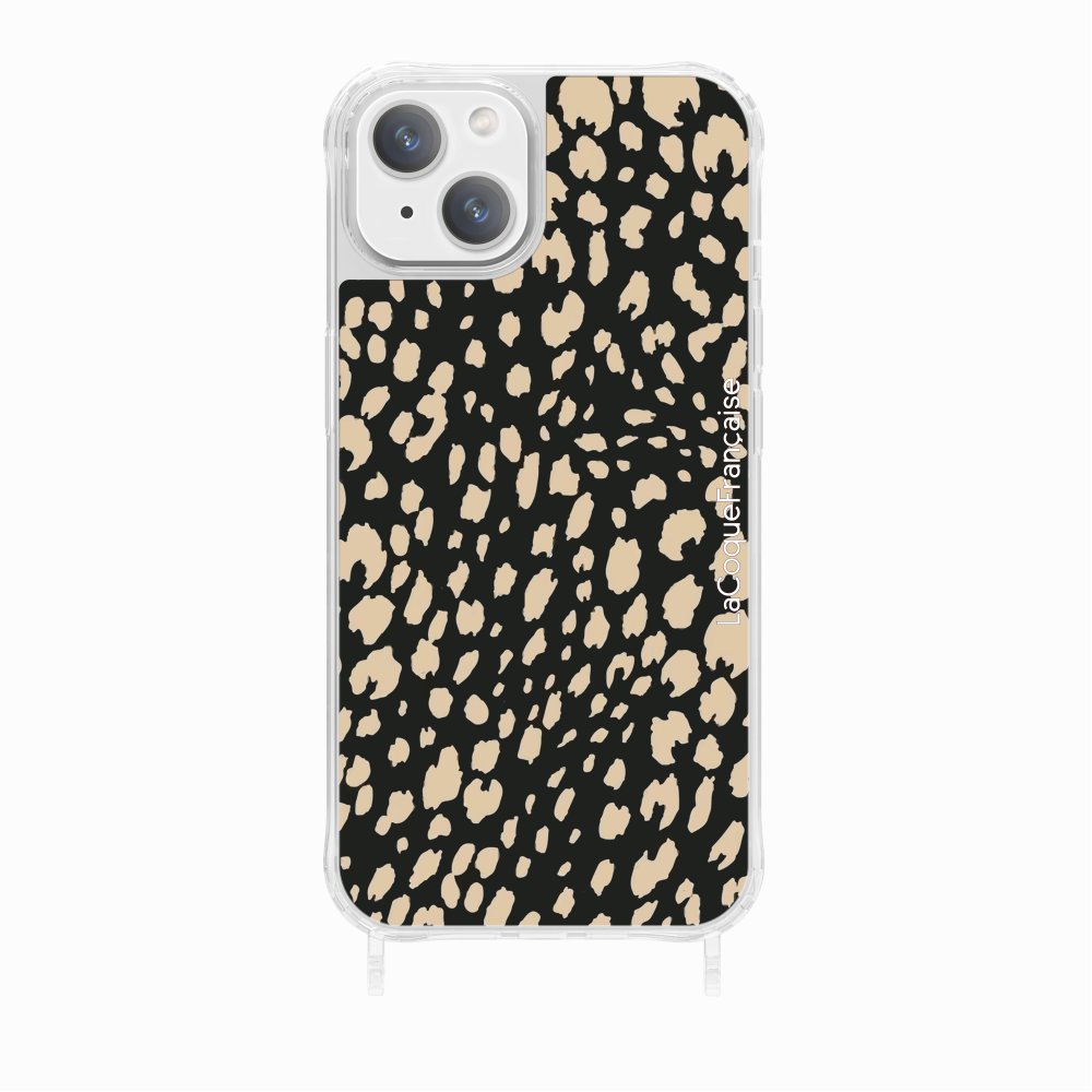 Coque Anneau Leopard Noir Et Beige