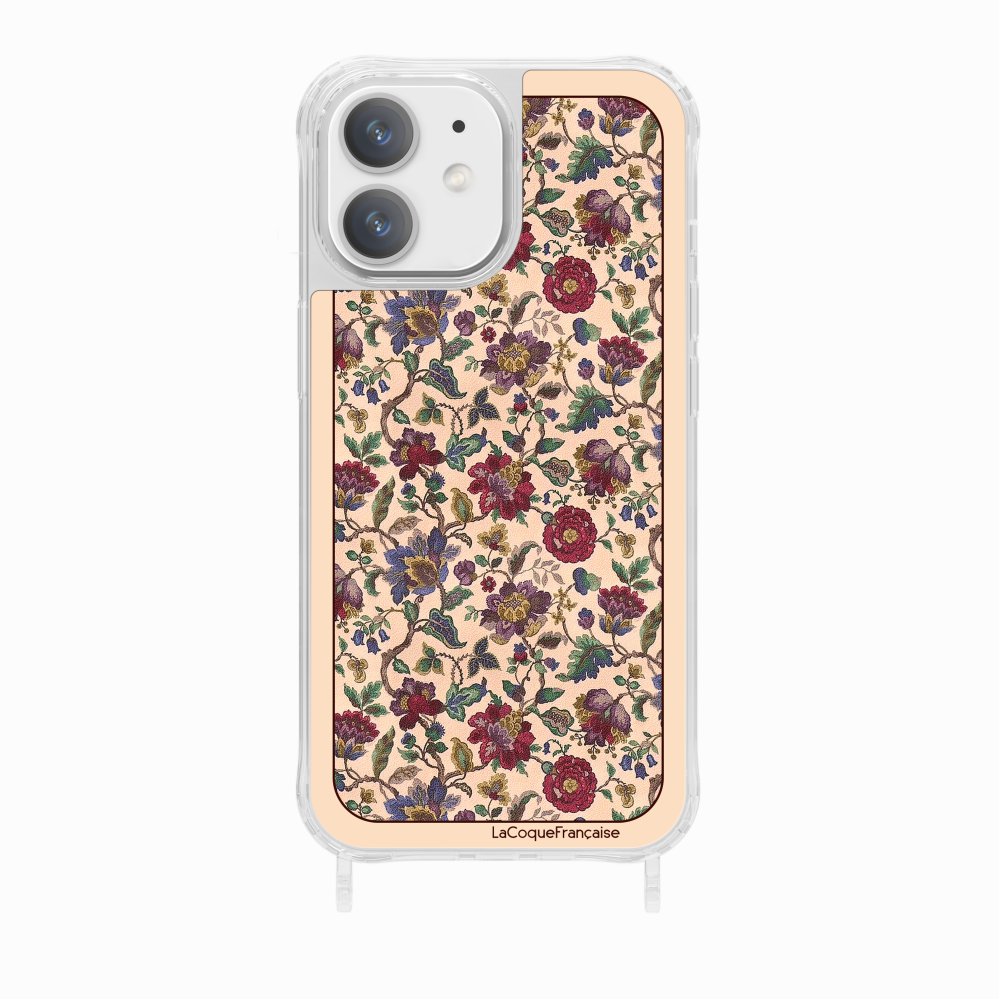 Coque Anneau Foulard Fleurs Rouges