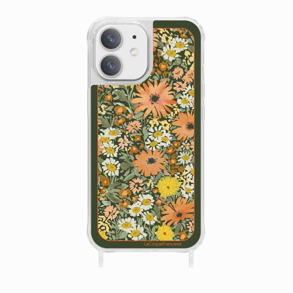 Coque Anneau Foulard Fleurs Oranges
