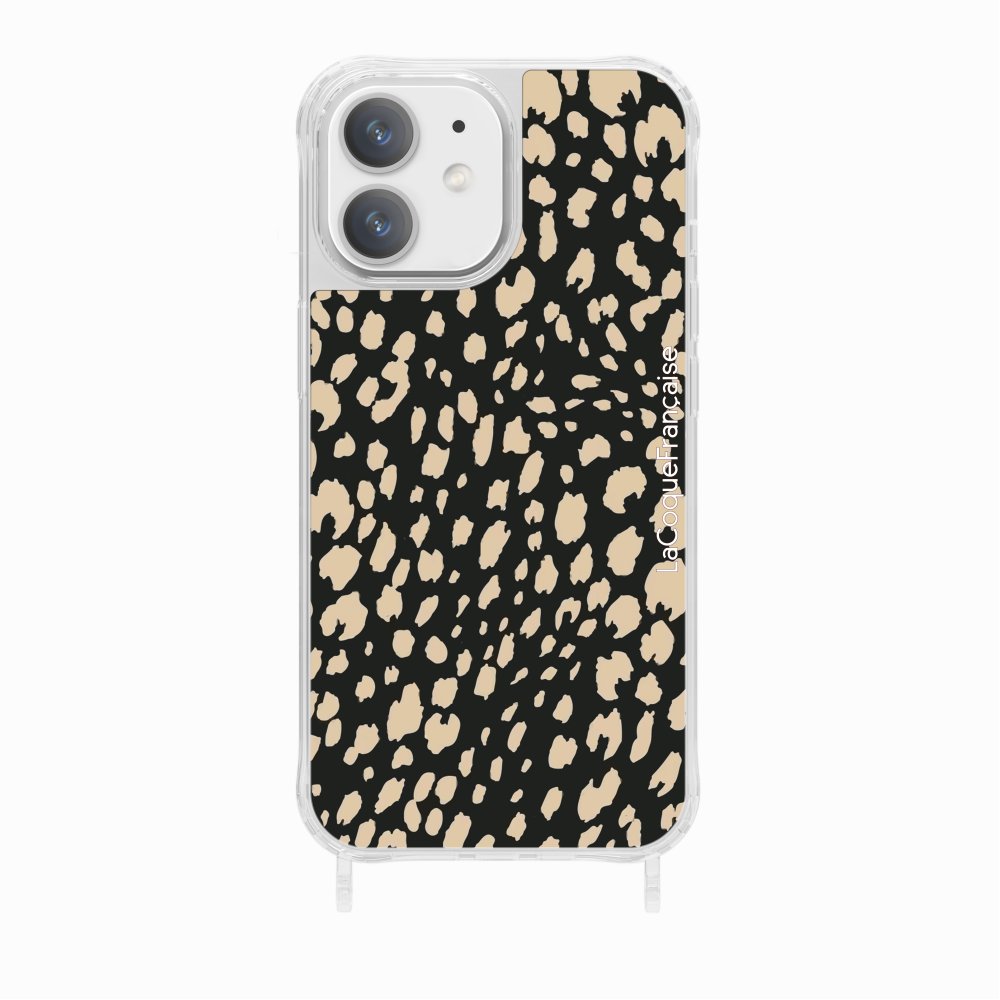 Coque Anneau Leopard Noir Et Beige