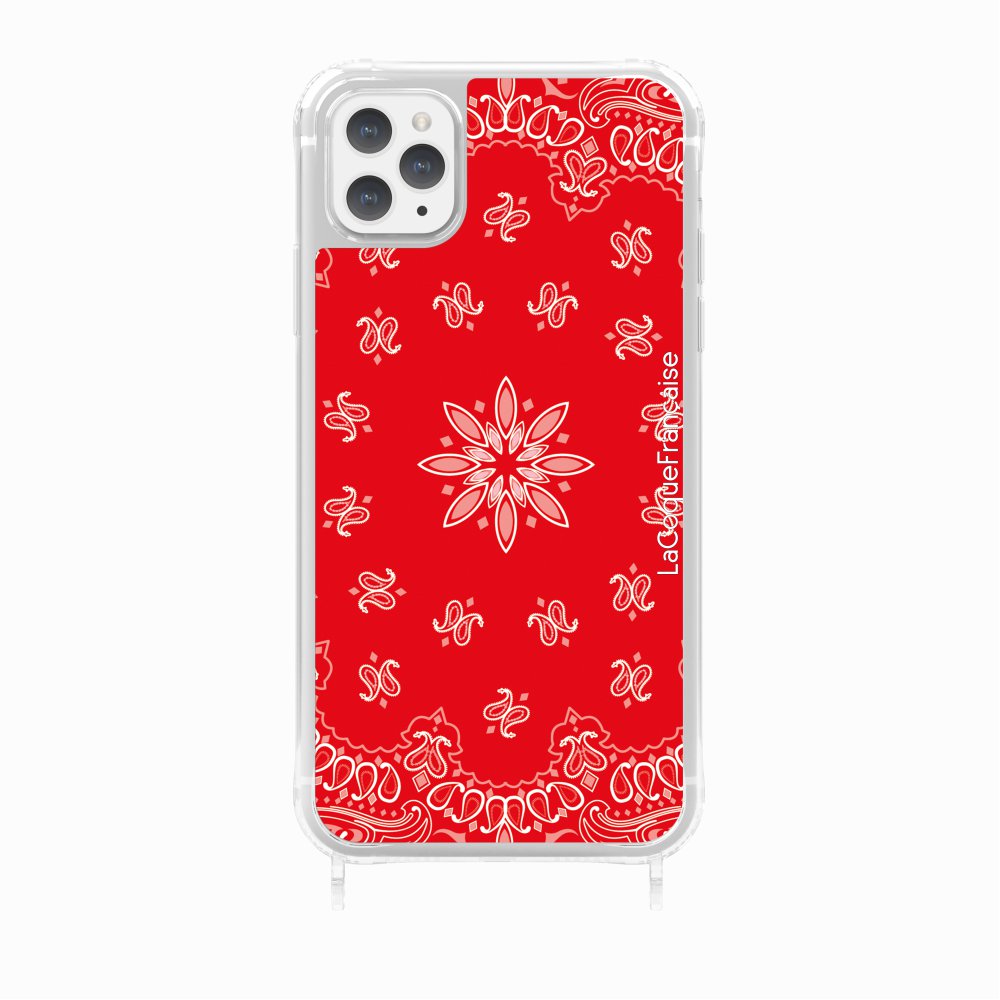 Coque Anneaux Imprimee Bandana Rouge - 23