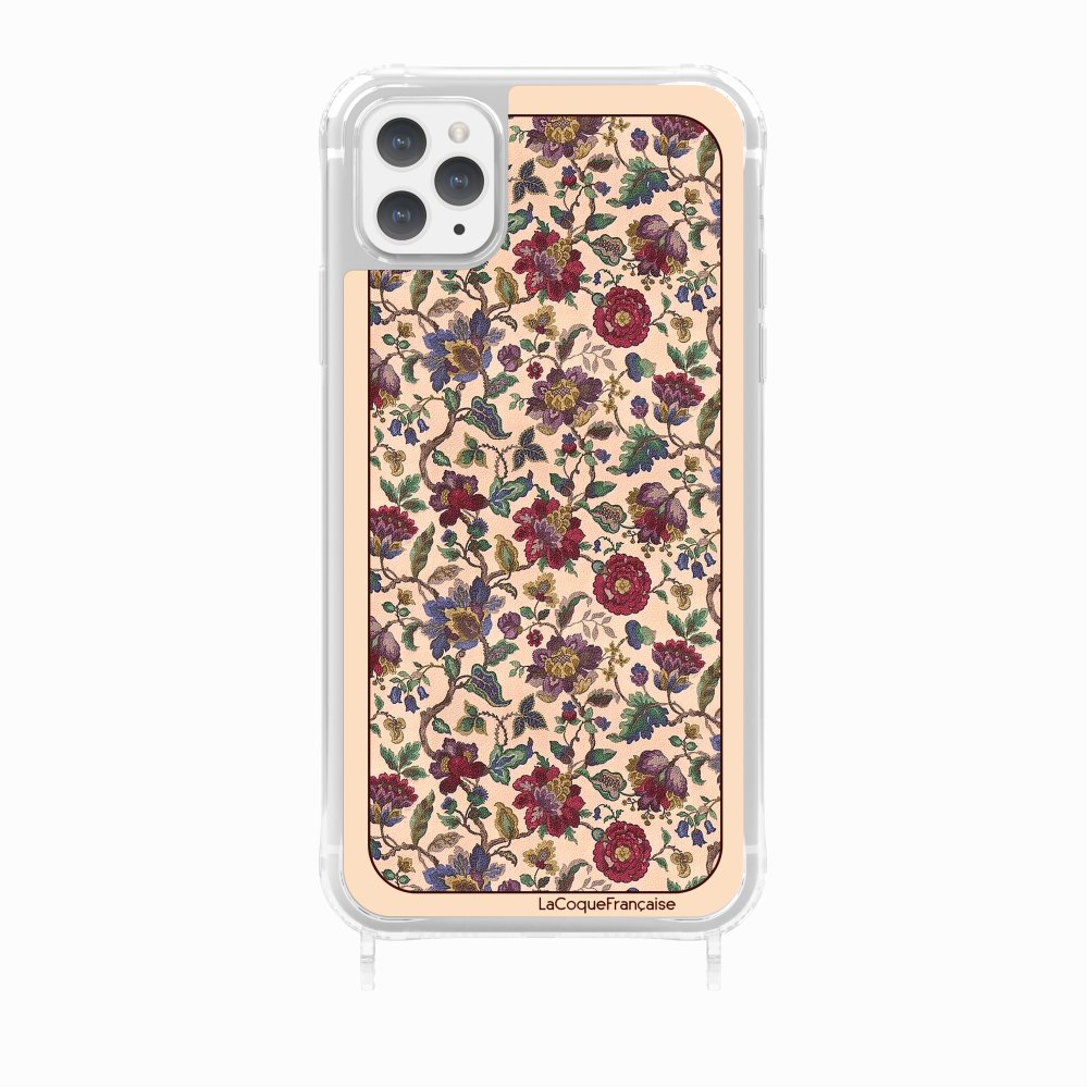 Coque Anneau Foulard Fleurs Rouges