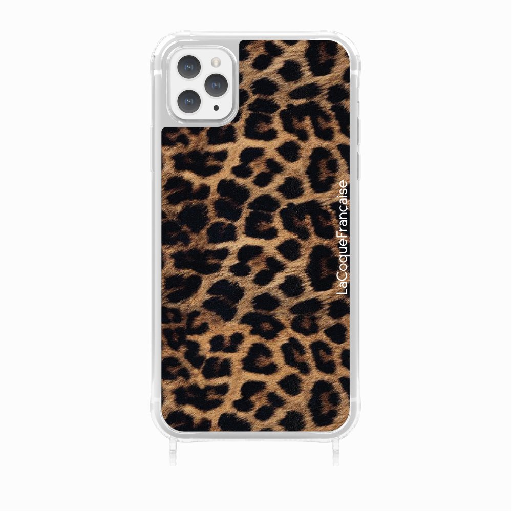 Coque Anneaux Imprimee Leopard Noir Et Brun - 27