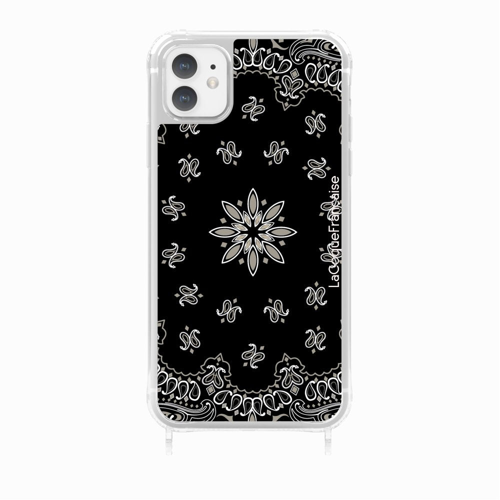 Coque Anneaux Imprimee Bandana Noir - 28