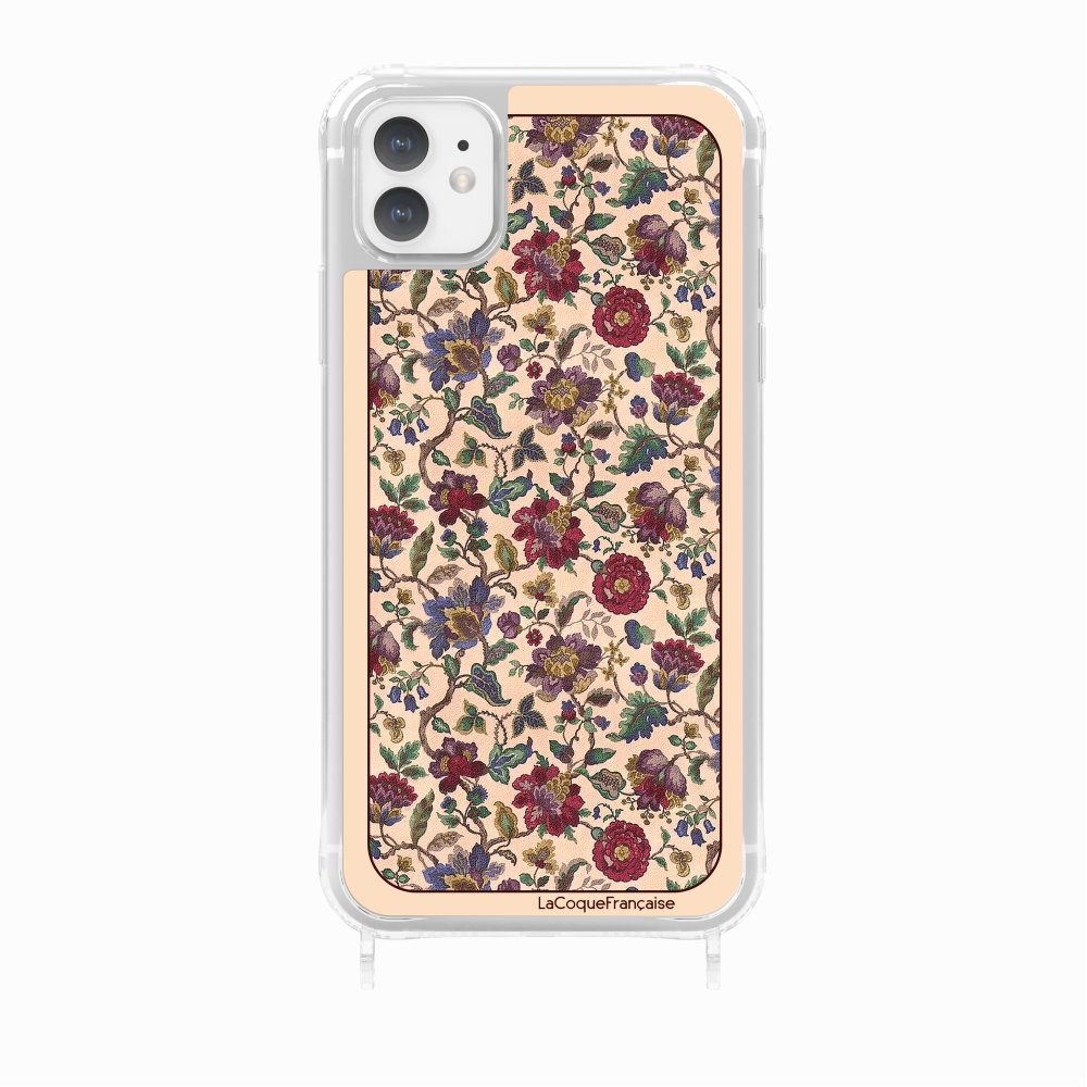 Coque Anneau Foulard Fleurs Rouges