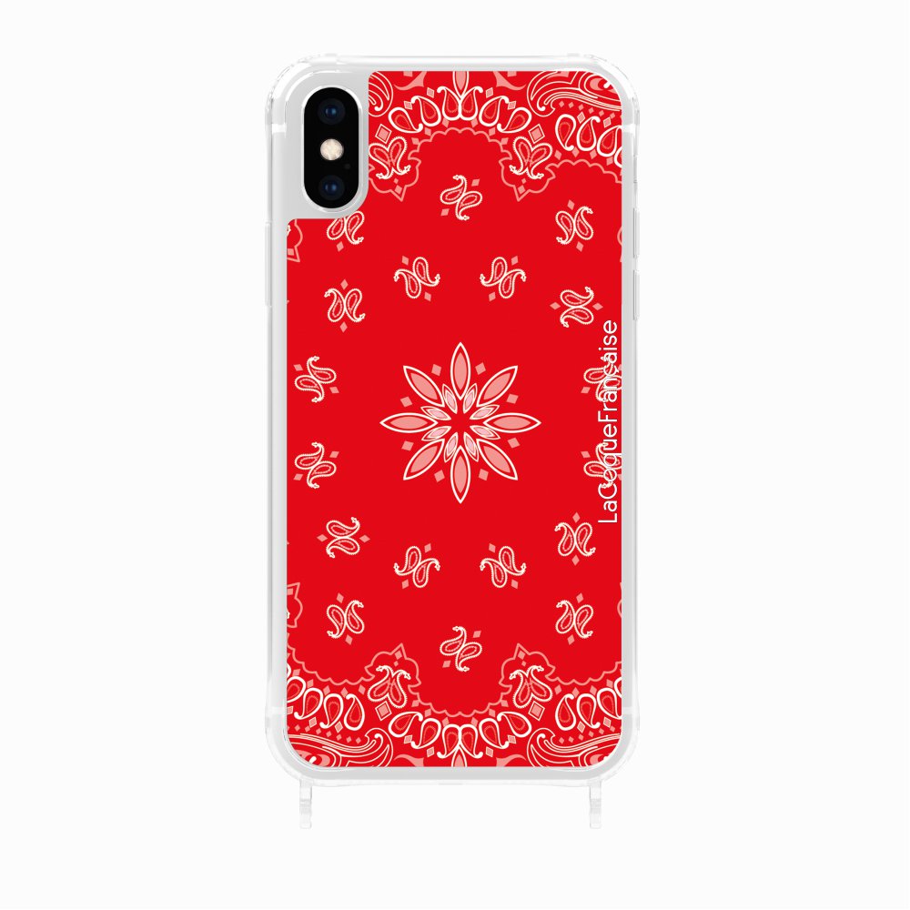 Coque Anneaux Imprimee Bandana Rouge - 25