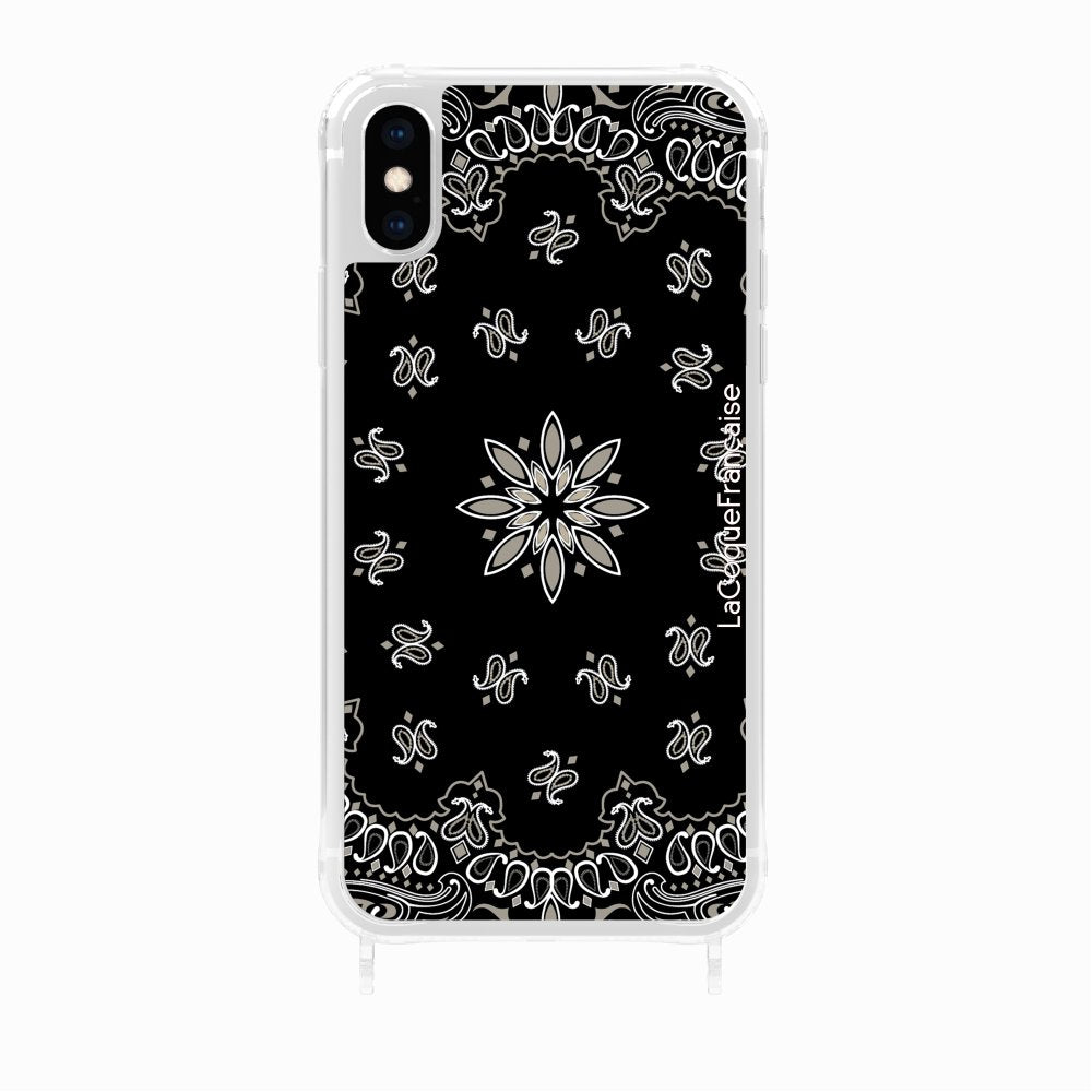 Coque Anneaux Imprimee Bandana Noir - 29