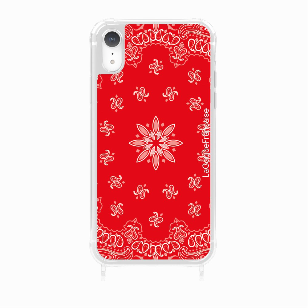Red Bandana Printed Rings Case