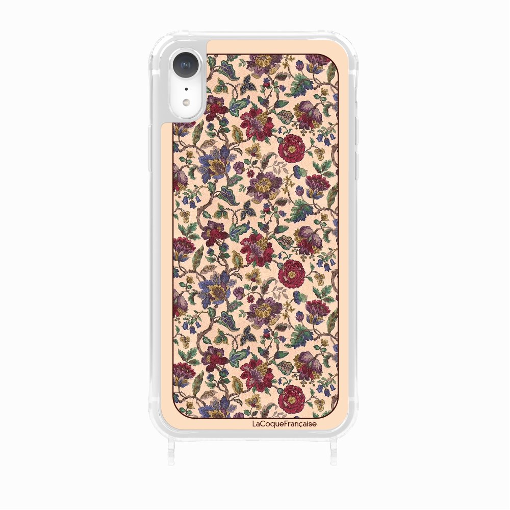 Coque Anneau Foulard Fleurs Rouges