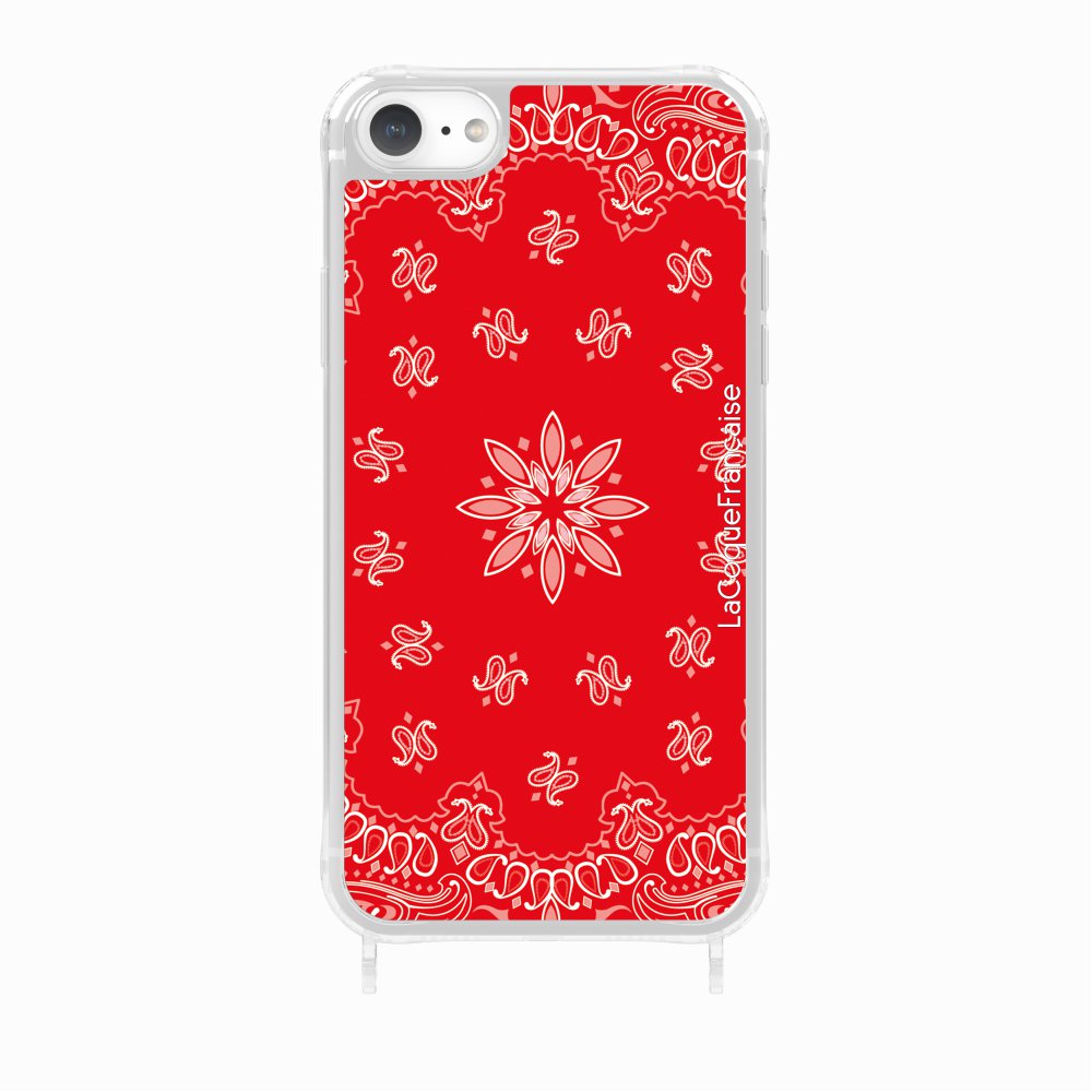 Coque Anneaux Imprimee Bandana Rouge