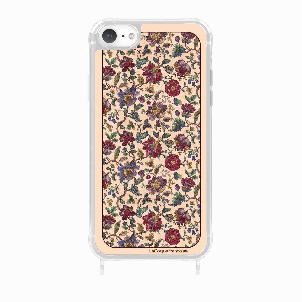 Coque Anneau Foulard Fleurs Rouges