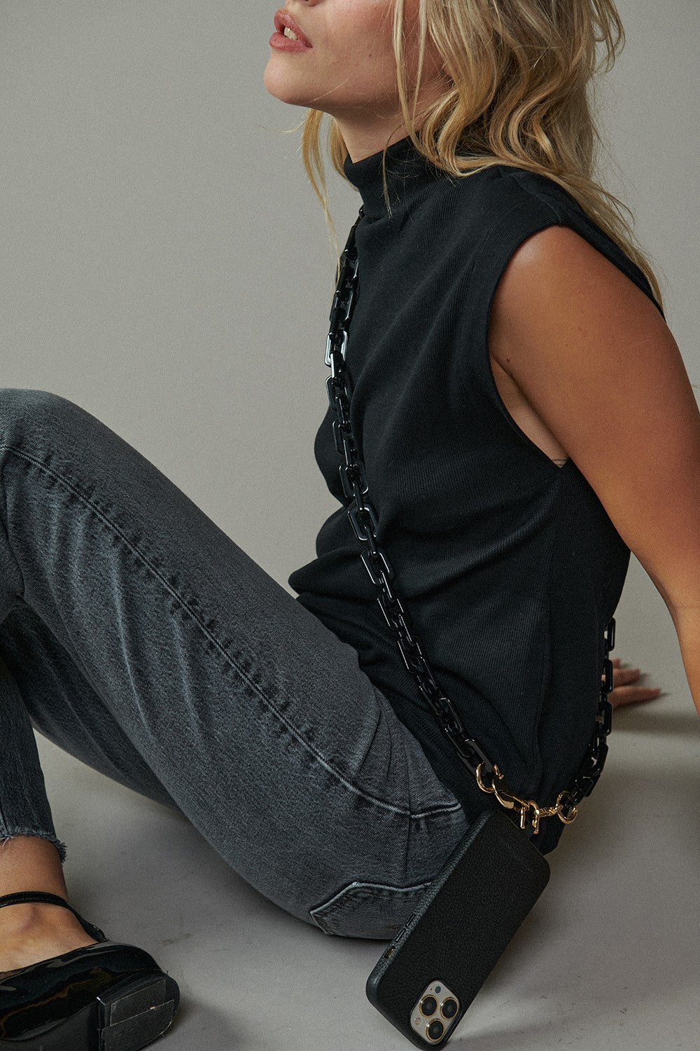 Chaine Longue Emmy Noir 120 cm