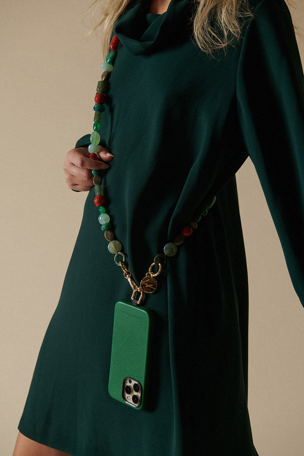Chaine Longue Paola Vert 120 cm