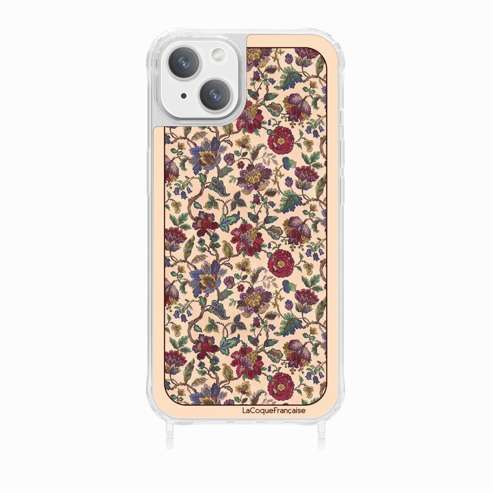 Coque Anneau Foulard Fleurs Rouges