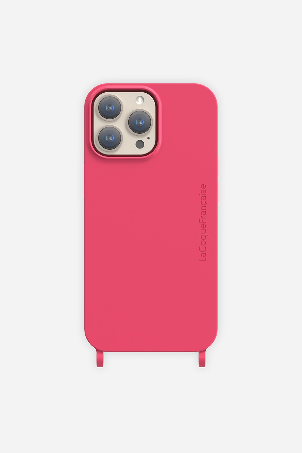 Coque Anneaux Soft Touch Framboise