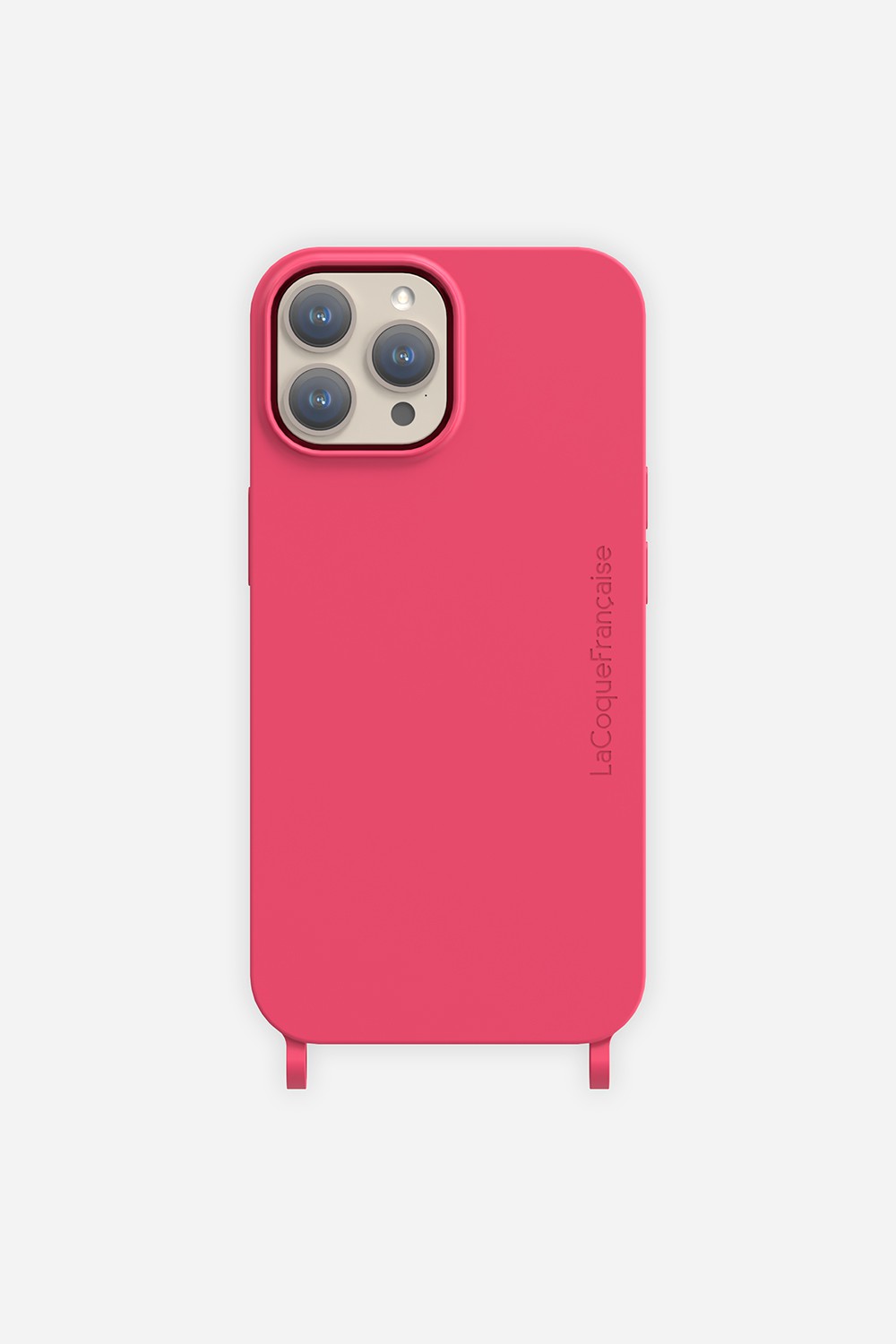 Coque Anneaux Soft Touch Framboise