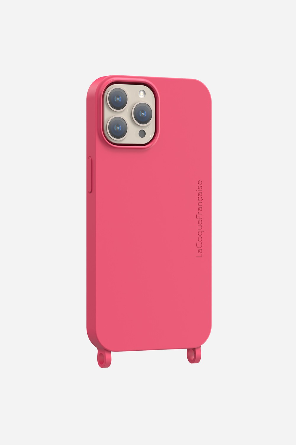 Coque Anneaux Soft Touch Framboise
