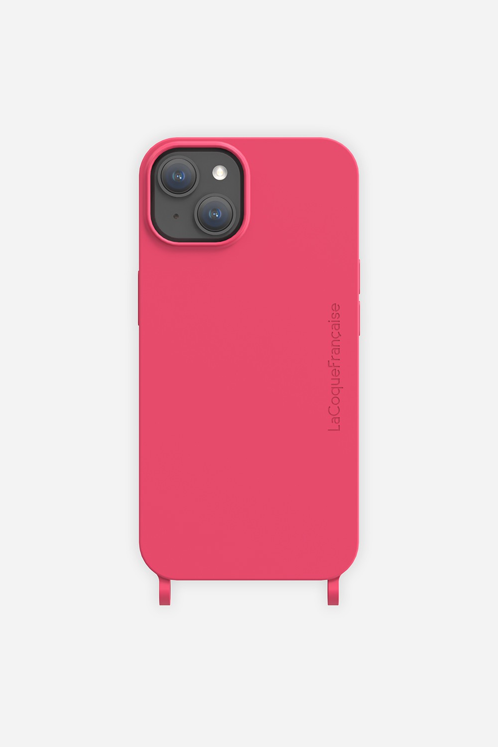 Coque Anneaux Soft Touch Framboise