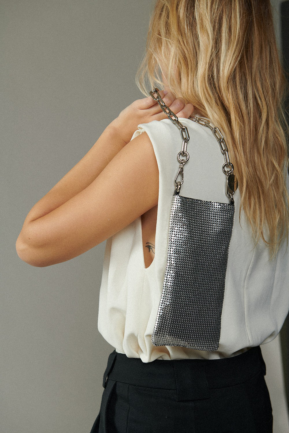 Salome Silver Shoulder Bag