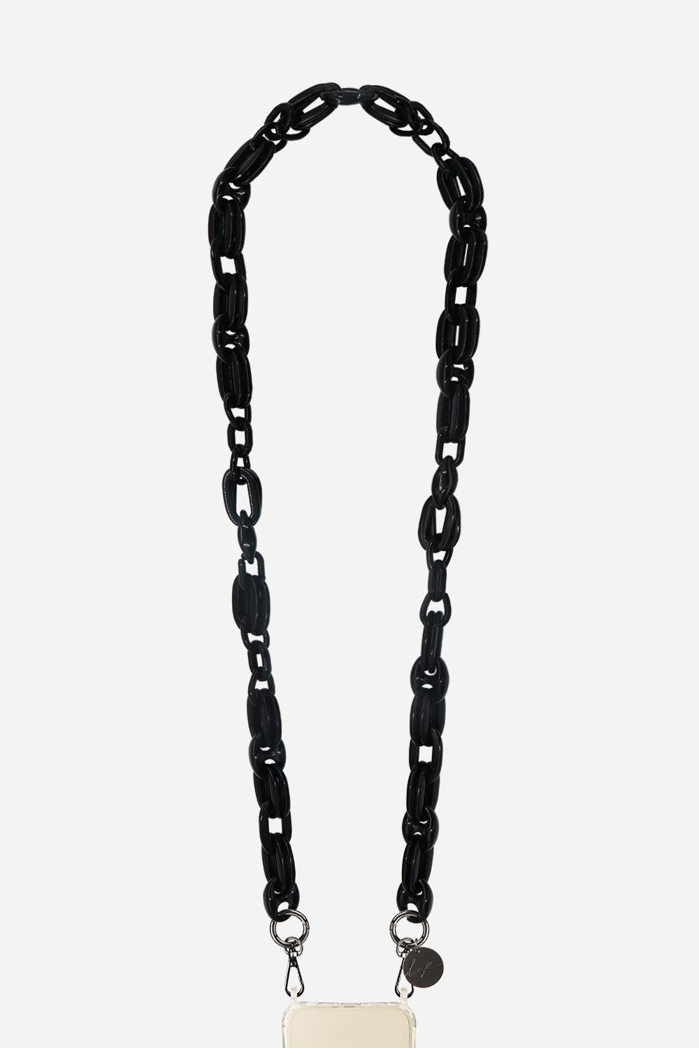 Long Black Amber Chain 120 cm