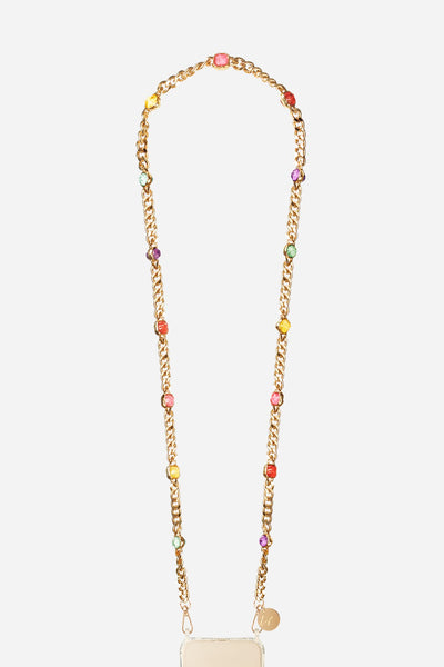 Long Ruby Gold Chain 120 cm
