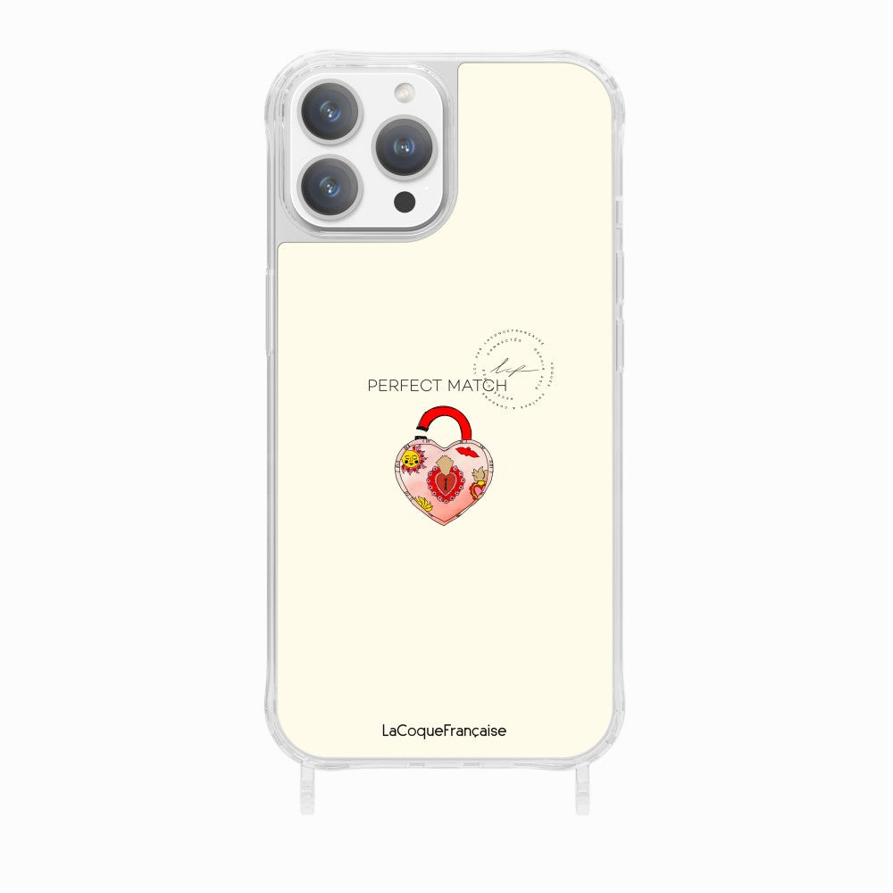 Printed Heart Padlock Rings Case