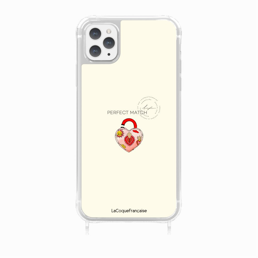 Printed Heart Padlock Rings Case