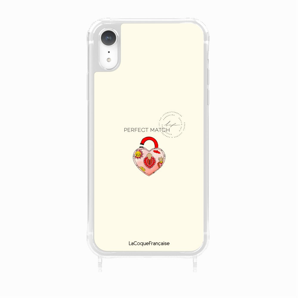 Printed Heart Padlock Rings Case