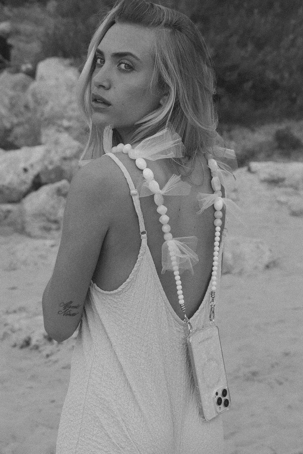 Chaine Longue Luna Blanc 120 cm