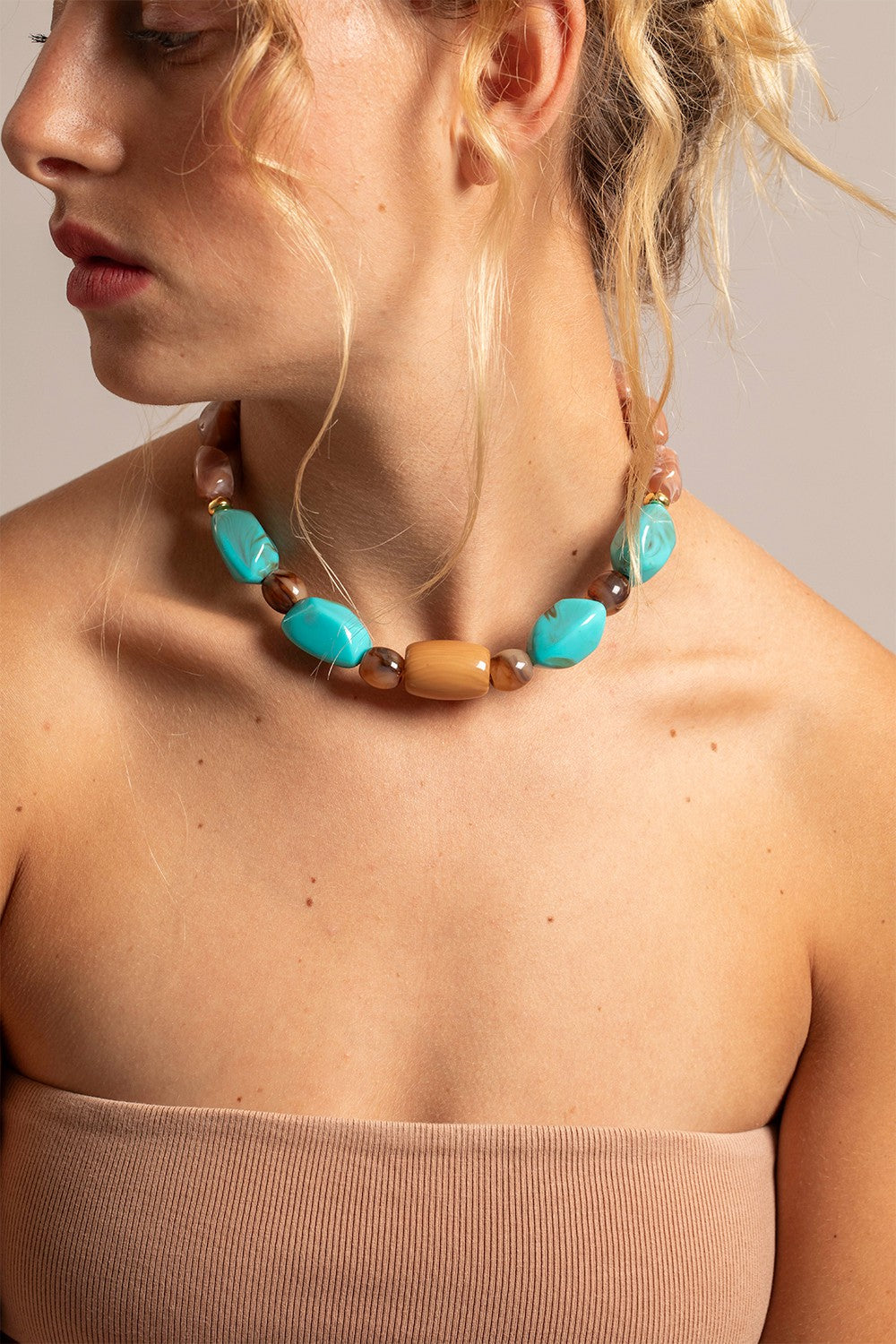 Jewelry Necklace Daya Brown 40 cm