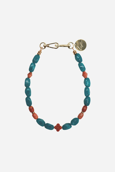 Chaine Courte Daya Bleu 40 cm