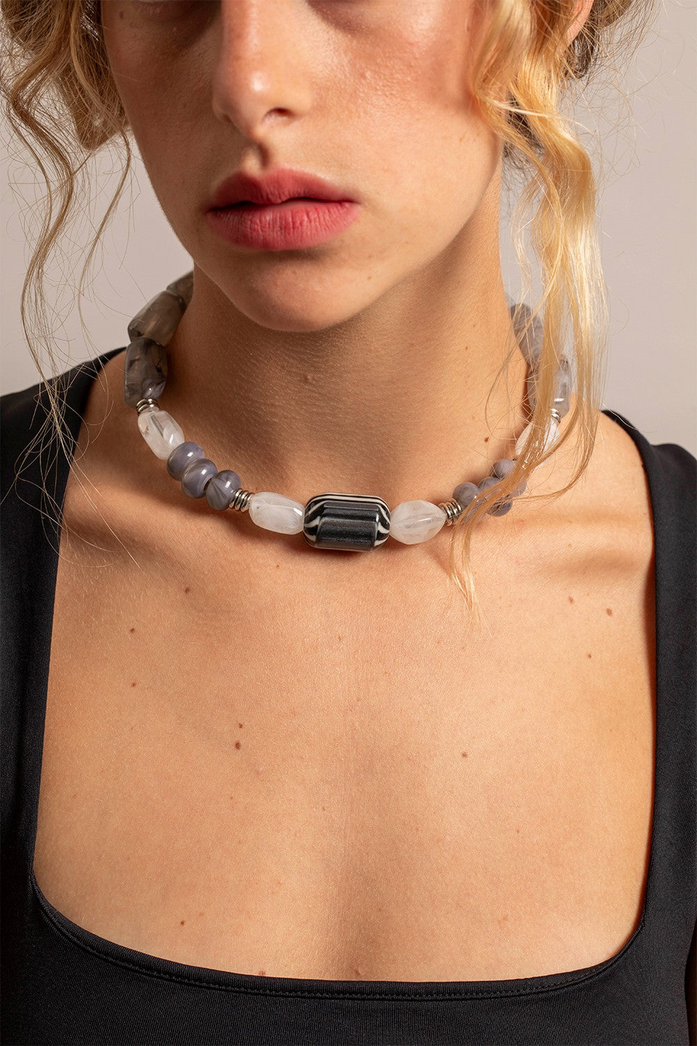 Jewelry Necklace Divya Grey 40 cm