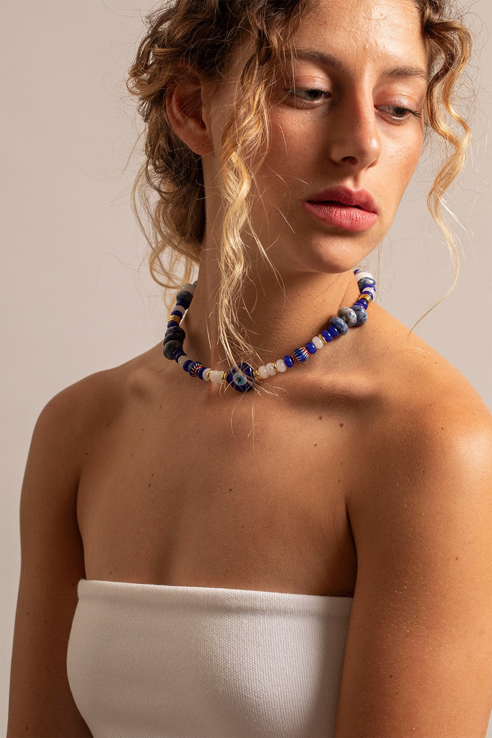 Kalliope Blue Necklace Jewelry 40 cm