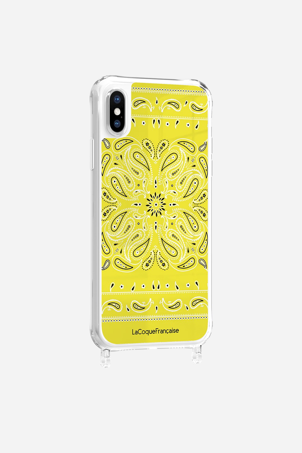 Coque Anneaux Imprimee Bandana Jaune Fluo - 24