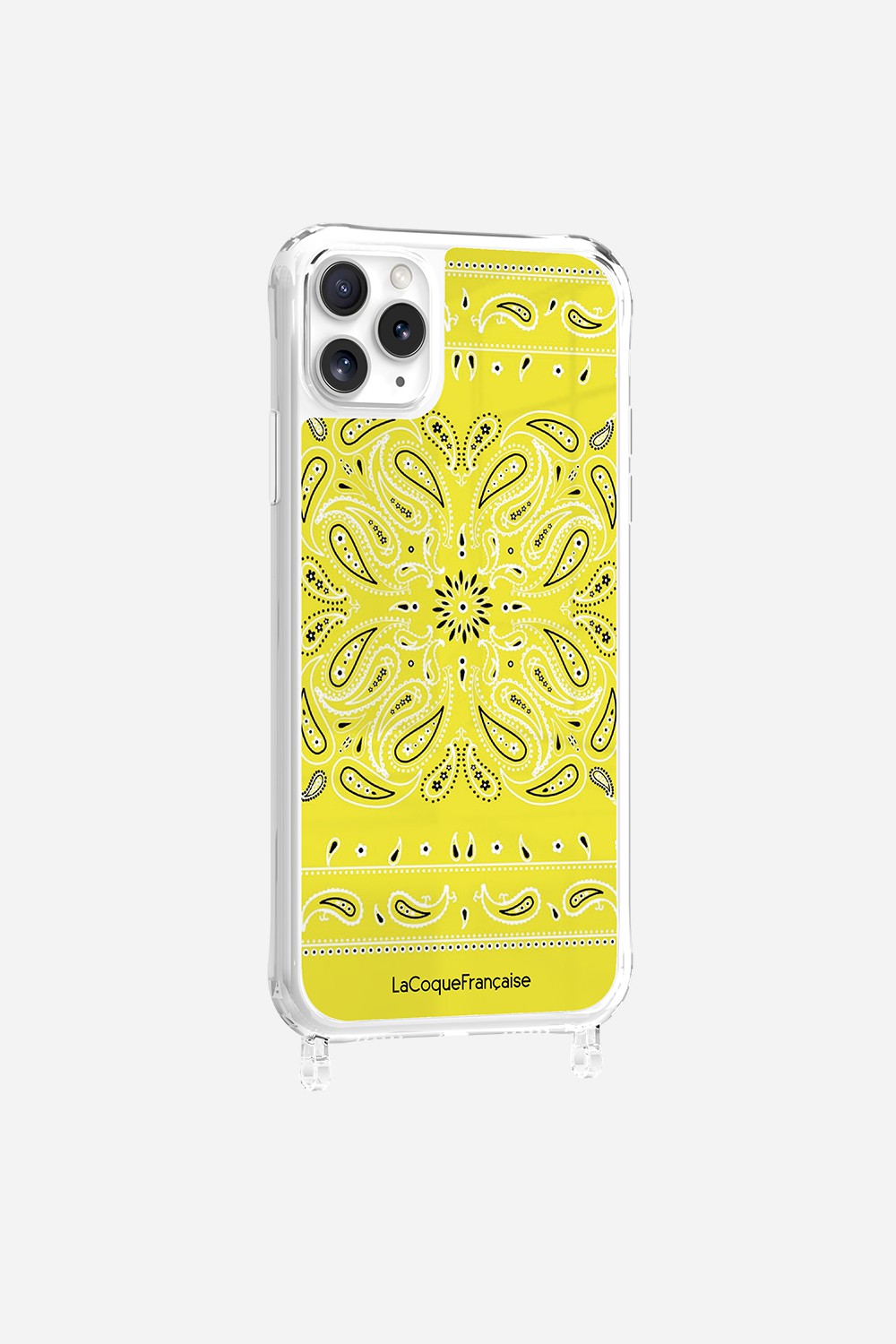 Coque Anneaux Imprimee Bandana Jaune Fluo - 22