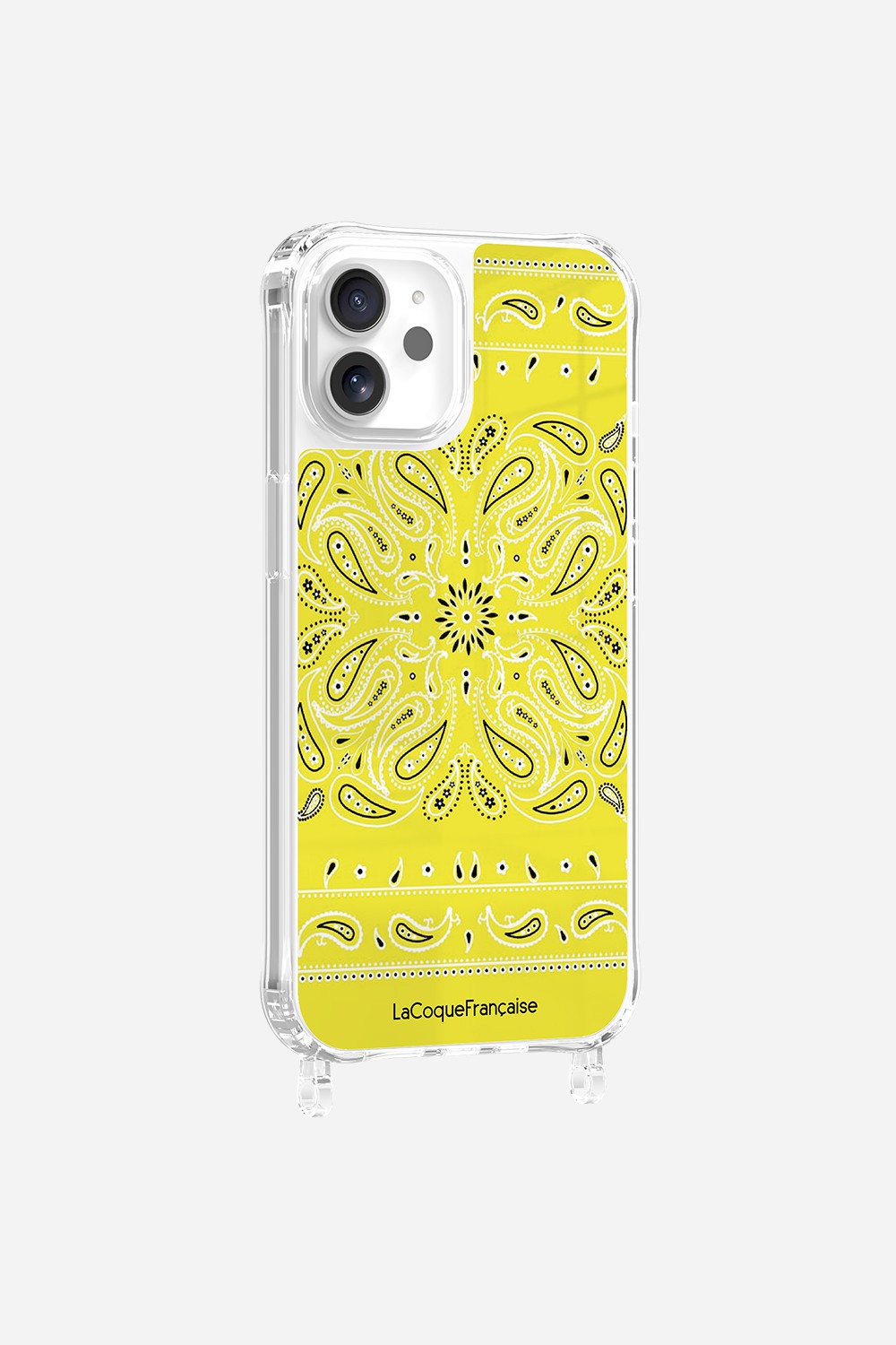 Printed Bandana Rings Case in Neon Yellow