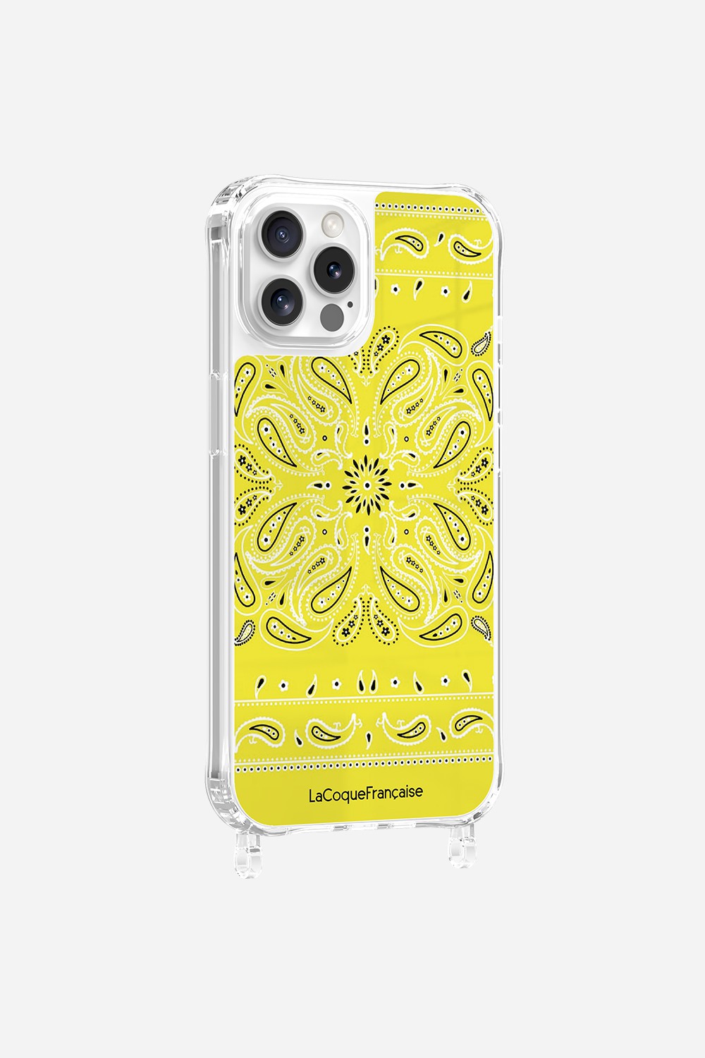 Coque Anneaux Imprimee Bandana Jaune Fluo