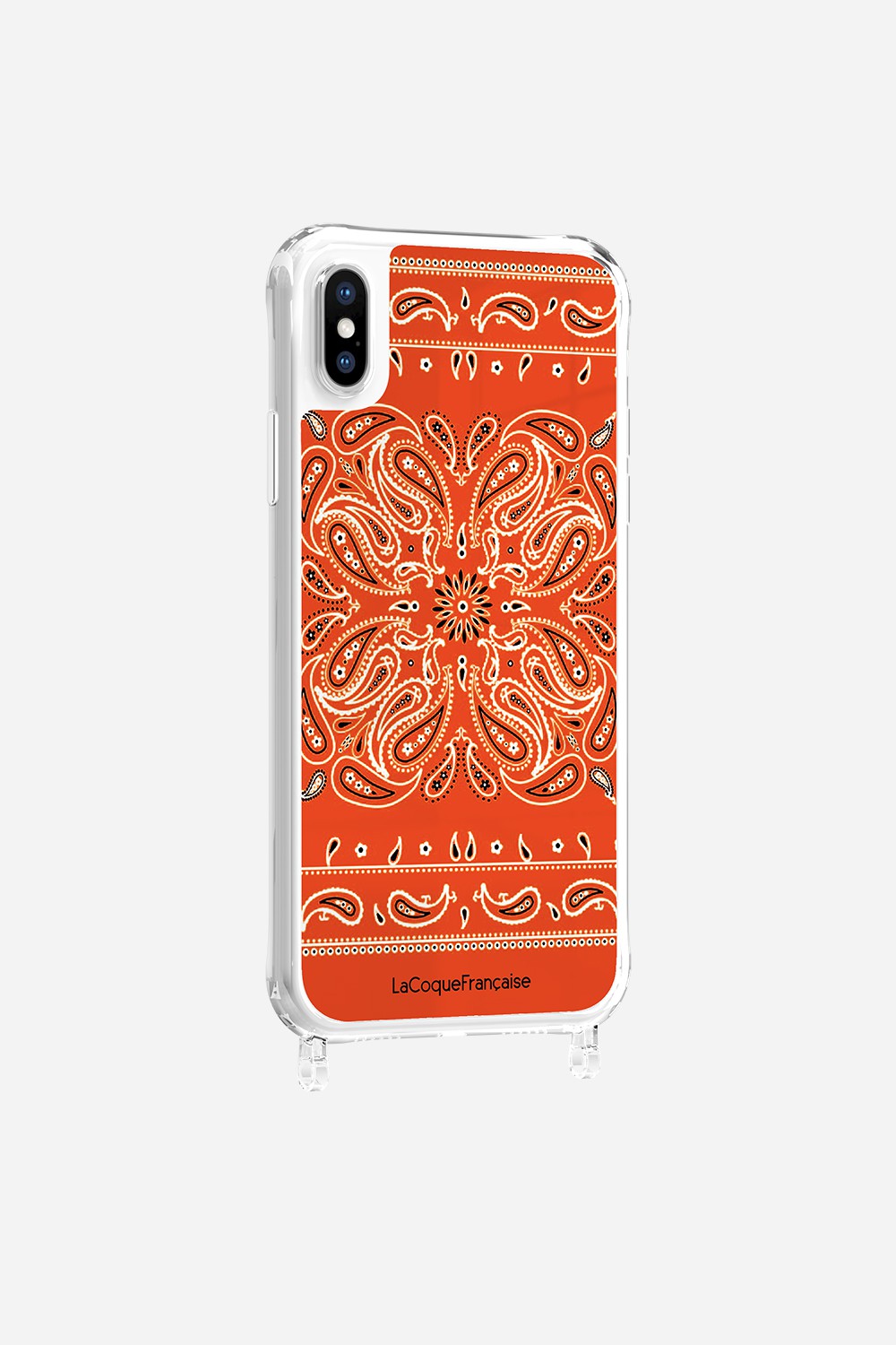 Coque Anneaux Imprimee Bandana Orange Fluo