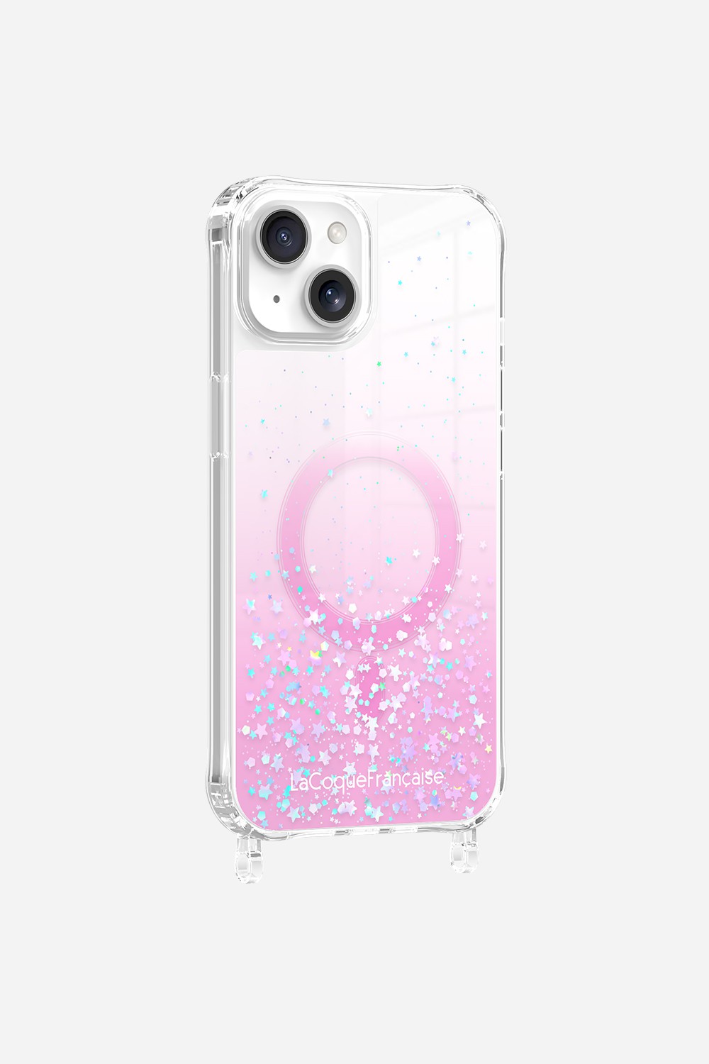 Coque Anneaux Paillettes Magsafe Rose - 17